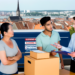 alt=équipe de déménageurs à Lille effectuant un débarras, avec une légende illustrant l'estimation des besoins et des tarifs pour un déménagement facile et abordable